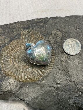 Silver heart  locket